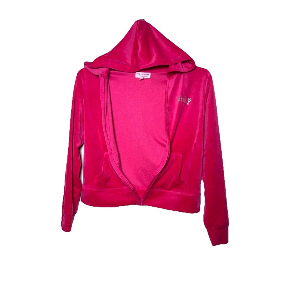 Juicy Couture Velour Zip Hoodie Pink Size S Zipper Broken Y2K